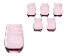 Stölzle Lausitz Twister Becher in Flieder, 465 ml, 6er Set Gläser, spülmaschinenfest, Bunte Trinkbecher, hochwertige Qualität