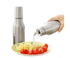 Kompassswc Öl Flasche Küche Edelstahl Ölbehälter Staubdicht Olivenöl Essig Spender Ölflasche mit Ausgießer (500ml)