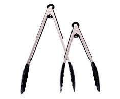 Grillzange,Küchenzange Hitzebeständige Silikon Kochzange Non Slip Food Zange zum Kochen Servieren Grill Buffet Salat Eis Backofen 2ST (34CM+26.8CM)