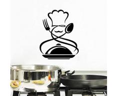 45X57Cm, Wandkunst, Küchengabel Löffel Restaurant Küche Wasserdichte Kunstwerk Aufkleber Schlafzimmer Malerei Kunstwerk Aufkleber Raum Geschenk Aktivität Wohnzimmer Aufkleber Wandbild