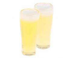 perfeclan 1 Paar 1:12 Puppenhaus Miniatur Weizenbiergläser Bierktassen Modell einschließlich Bier