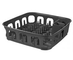 Curver 223904 Abtropfgestell quadratisch 12 Teller Polypropylen Anthrazit 39,1 x 39,1 x 10,9 cm