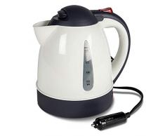 12V Anschluß Moderner Wasserkocher Tee Kessel Wasserkessel Camping Küche Outdoor Zelt Küchenzubehör 1 Liter Kettle Wasser Tee Kocher Kabel 150 cm Zigarettenanzünder Edelstahlwasserkocher Kaffee