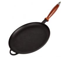 Crepespfanne Bratpfanne für Pfannkuchen aus Gusseisen mit abnehmbaren Holzgriff блинница (24 cm)
