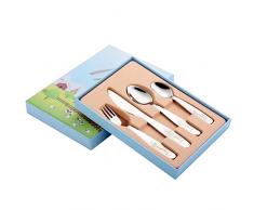 luckything awhao Kinderbesteckset, Kinderbesteck aus Edelstahl, kindersicheres und kleinkindersicheres Besteck, Kinderbesteck mit Messergabel, Löffel, ideal für Haus und Vorschule, 4-TLG First-Rate