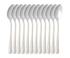 Gastro Spirit - 36-er Set ESS-Löffel/Suppen-Löffel - Silber, 19,5 cm (L), Chromstahl, Spülmaschinenfest - 3 Setgrößen (12/24/36), weiteres Besteck aus der Serie Pina erhältlich