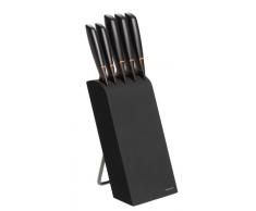 Fiskars Design-Messerblock mit 5 Messern, Breite: 15,5 cm, Höhe: 37 cm, Birkenholz, Schwarz, Edge, 1003099