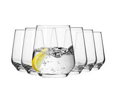 Krosno Wassergläser Saftgläser Whiskygläser Trinkgläser| Set von 6 | 400 ML | Splendour Kollektion | Perfekt für zu Hause, Restaurants und Partys | Spülmaschinenfest und Mikrowellengeeignet