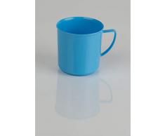 Kimmel Henkelbecher Henkeltasse Teetasse Kaffeebecher Mehrweg bruchsicher 180 ml, Kunststoff, Hellblau