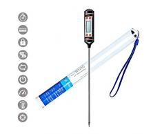 COOLAPA TP101 Thermometer Küche Universales Haushaltsthermometer, Lange Sonde aus 304 Edelstahl, 5s Sofortiges Auslesen für Küche, Steak, Türkei, Braten, Grill, BBQ Smoker usw, Milch