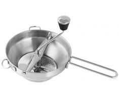 Fackelmann Passiergerät, Passiermühle aus Edelstahl, Passiersieb inkl. 2 Einsätze (Farbe: Silber/Schwarz), Menge: 1 Stück