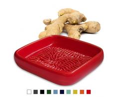 ANCKERAMIC® Ceramico Reibe – Muskatreibe, Ingwerreibe, Parmesanreibe aus Keramik, Handarbeit aus Finnland, (Rot)