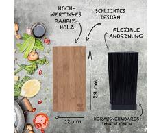 basil | Bambus Messerblock mit schonendem Borsteneinsatz | Holz Messerhalter & Universal Holzblock zur Messeraufbewahrung | Kunstoffborsten | Messer & Kochbesteck | geruchsfrei & spülmaschinenfest