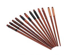 6 Paar Essstäbchen Japanische Natur Chopsticks aus umweltfreundlichem hölzernen in edler Schatulle Geschenkbox (6 Paar)