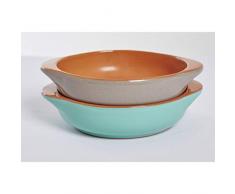 Jamie Oliver Vintage Auflaufformen-Set, 2-TLG, Auflaufform, Gratinform, Backform, Terrakotta, Jadegrün/Dunkelbraun, 14 cm, 554441