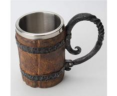 Eimerförmiger Bierkrug, Trinkgefäß mit Henkel, doppelwandiger Bierkrug aus Edelstahl für Bar-Restaurant-Trinkgefäße, 65 ml