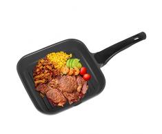 OZAVO Grillpfanne, Steakpfannen BBQ, 24x24x4.5cm antihaftversiegelt, induktionsgeeignet für Alle Kochfelder und Ofenfest