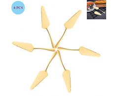 Homefantasy 6 StüCk KüChenzubehöR Edelstahl Kuchen Server KuchenlöFfel, Kuchenmesser, Tortenheber, Kuchenheber, Tortenmesser, Transfer-Tortenschneider, Gold, 4.7X22.2 cm
