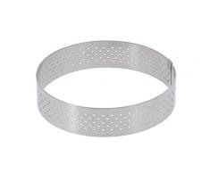 De Buyer Industries 3099.03 Tortenring, rund, perforiert, gerader Rand, Edelstahl