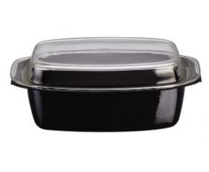 Silit Professional Bräter mit Glasdeckel, 39 x 22 x 15 cm, Silargan Funktionskeramik, induktionsgeeignet, spülmaschinenegeeignet, backofenfest, schwarz, 5,3 l