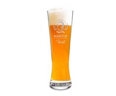 AMAVEL Weizenbierglas mit Gravur, Bierkenner, Personalisiert mit Namen und Jahr, 0,5l Bierglas