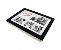 PrimoLiving Knietablett P-779 mit Kissen und Fotorahmen schwarz