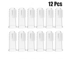 Girlslove talk Pet Finger Zahnbürste, 12 Stücke Hundezahnbürsten, Dentalhygiene-Bürsten für Hund und Katze, Silikon Hund Zahnreiniger Zähne Katze Zahnreinigung Haustier Zahnpflege