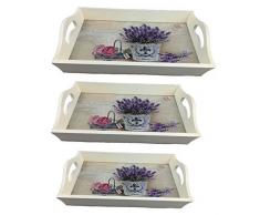 GMMH HOLZTABLETT Lavendel 3 er Set LN47-4 SERVIERTABLETT BETTTABLETT TABLETT Holz SERVIERPLATTE