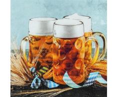 20 Servietten Bierkrüge für eine bayrische Mottoparty oder für das Oktoberfest 33x33cm
