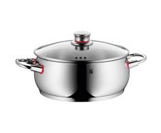 WMF Quality One Kochtopf 24cm, Glasdeckel mit Dampföffnung, Bratentopf 4,8l, Cromargan Edelstahl poliert, Topf Induktion, unbeschichtet