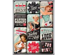 Nostalgic-Art 83063 Open Bar Get Lucky, Magnet-Set, 9-teilig