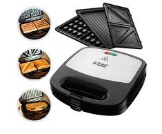 Russell Hobbs Multifunktionsgerät 3-in-1 Fiesta (Sandwich Maker, Waffeleisen, Kontaktgrill), spülmaschinengeeignete & antihaftbeschichtete Platten (erweiterbar: Cake Pop, Mini Donut, Churros) 24540-56