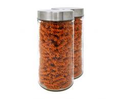 Luxury & Grace Set 2 Vorratsdosen aus Glas, 1,2 L (23x10 cm), Behälter mit Schraubverschluss.