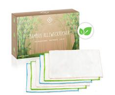 FLIPLINE Premium Bambus Tücher 6er Set perfekt geeignet für Küche Haushalt und Fenster Reinigung - nachhaltige 100% Bambustücher - Kristall Putztücher, Allzwecktücher