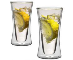 1aTTack.de 833239 Trink Thermo-Glas 300 ml XXL doppelwandig Modell Belly für Heiß- und Kaltgetränke 2-Stück