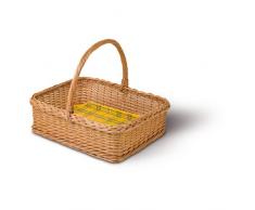 Tablett rechteckig, braun/gelb, T 46cm x B 37cm x H 16/35cm