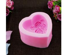 PsmGoods® 3D-Rosen-Herz-Silikon-Form-Behälter DIY Mould für Kuchen-Schokoladen-handgemachte Seife Backen-Werkzeuge