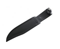 Nieto-Bowie, Stahl AN.58, Klinge 23 cm, Olivenholz-Schalen, braune Lederscheide