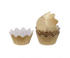Dr. Oetker Pudding & Baking Papier-Muffinförmchen, 60 Stück, Muffin Form, Back Förmchen, Backzubehör, Papier, Gold, Ø 8 cm, 1831