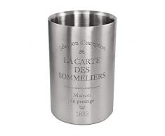 DRULINE Weinkühler aus Edelstahl La Carte des Sommeliers 12 x 18 cm