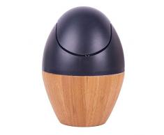 BTASS Mini Mülleimer Tischmülleimer, Abfalleimer Mit Schwingdeckel, Für Büro Tisch Küche Badezimmer Bambus-Mülleimer Abfallsammler