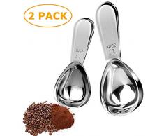 AYE Kaffeemaßlöffel aus Edelstahl 15ML und 30ML, Messlöffel für Kaffee, losen Tee, Zucker oder Mehl, 2 Stück