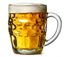 Bierkrug - Der tolle britische Noppenkrug 0.5 Liter - 4er-Packung | bar@drinkstuff Noppenkrüge, Pint-Krüge, Pint-Kannen, Noppenkrüge, Glaskannen | Traditionelle Glas-Pintkannen | Genoppte Bierkannen | Oktoberfest, Becher Bierglas / Bierkrug