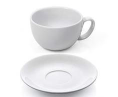 Gastro Spirit - 12-teiliges XL Cappuccino-Tassen/Kaffee-Tassen Set - Weiß, 350 ml, Porzellan, dickwandig
