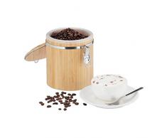 Relaxdays, Natur Kaffeedose Bambus, Vorratsbehälter mit Deckel, Innenbehälter, Bügelverschluss, aromadicht, HxD: 15x14cm