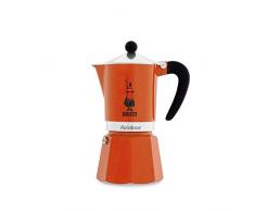 Bialetti Rainbow Espressokocher, Aluminium, orange, 6 Tassen