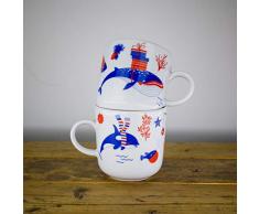 Kaffeebecher 2er-Weihnachts Set - Unterwasserweihnacht - Maritime Porzellan-Tasse original aus dem Norden