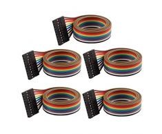 sourcing map 5 Stücke 10P Steckerverbindung Band Kabel Pi Pic Brotschneidebrett DIY 40cm lang de