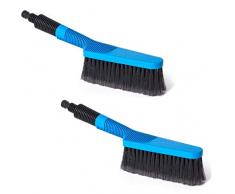 2 Stück Waschbürste mit Wasserdurchlauf und Absperrfunktion Auto Autobürste Felgenbürste Autowaschbürste Handwaschbürste Bürste Handwäsche