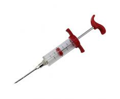 Jiobapiongxin BBQ Fleisch Spritze Marinade Injektor Geflügel Truthahn Huhn Geschmack Spritze Kochsauce Injektionswerkzeug Küche Zubehör (rot) JBP-X